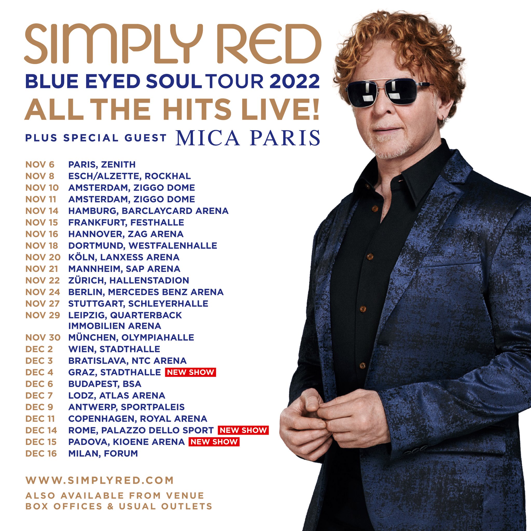 simply red playlist tour 2022