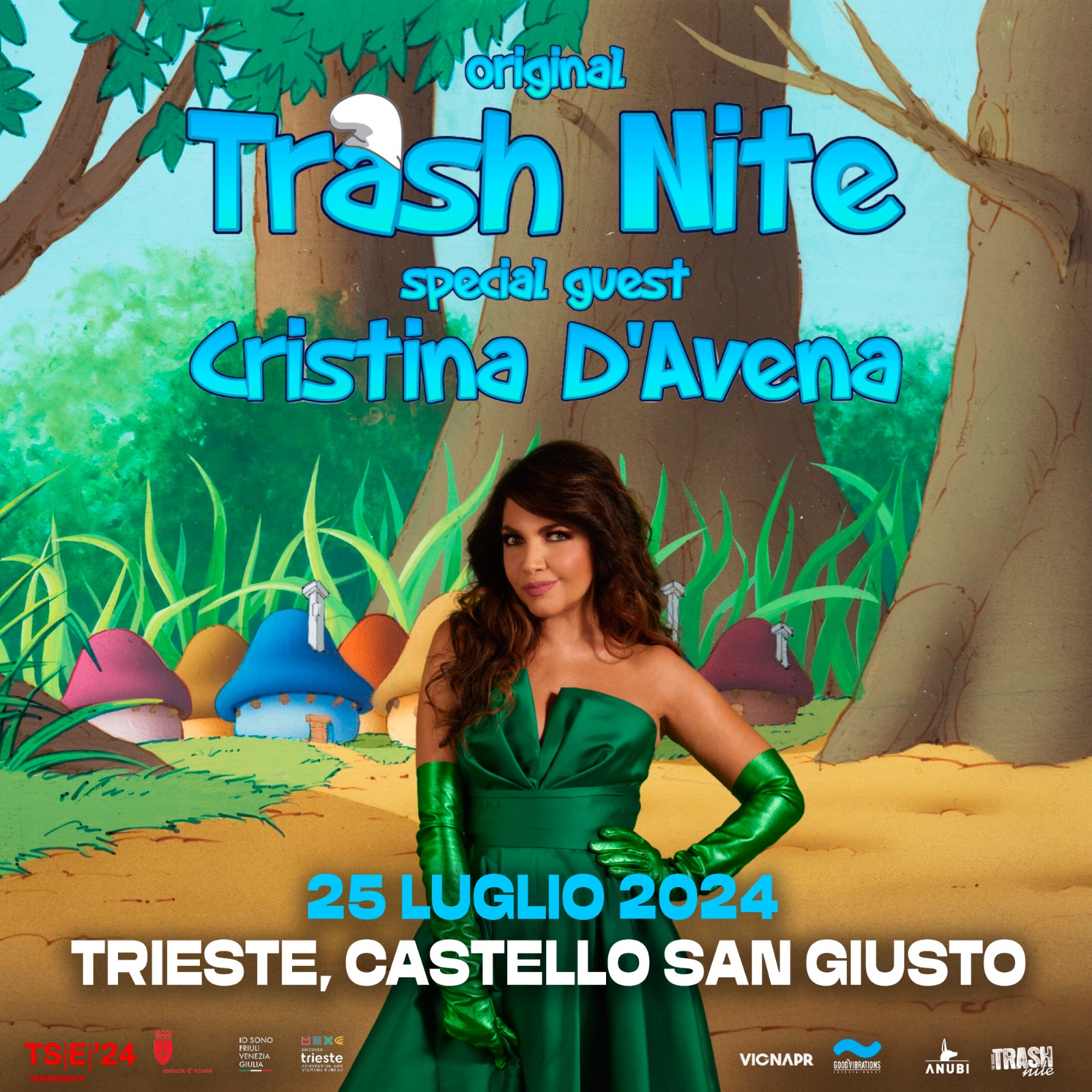 Trash Nite giovedì 25 luglio 2024 al Castello di San Giusto con Cristina D’Avena
