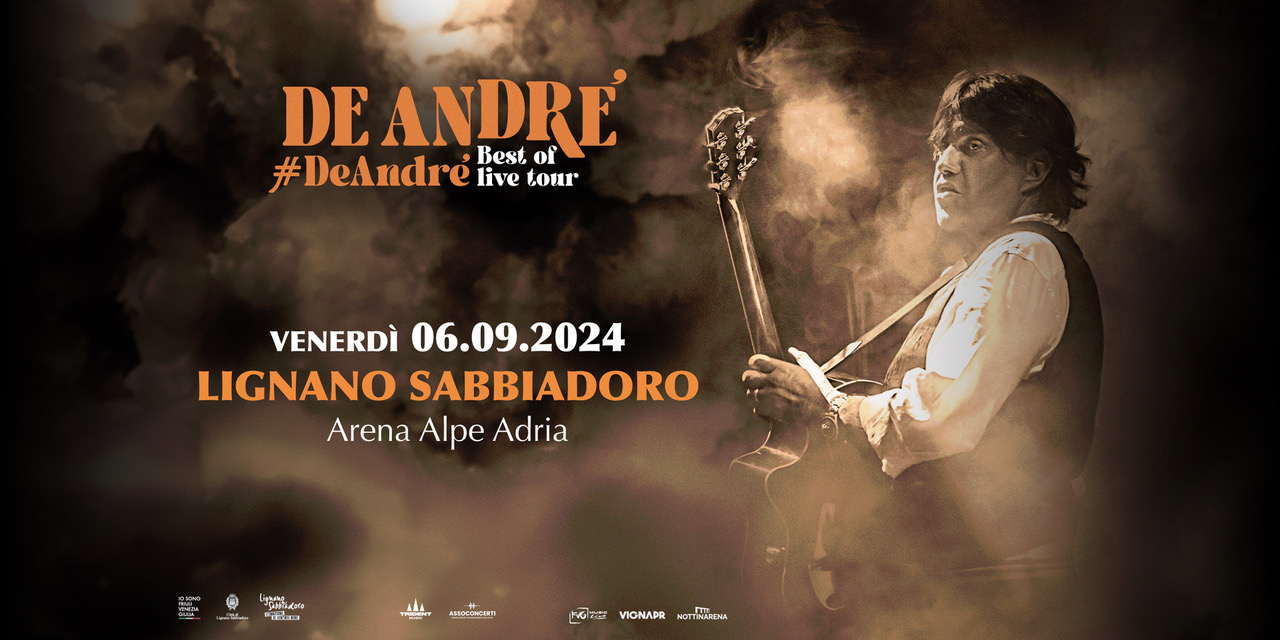 Cristiano De Andrè canta Fabrizio De André venerdì 6 settembre a Lignano
