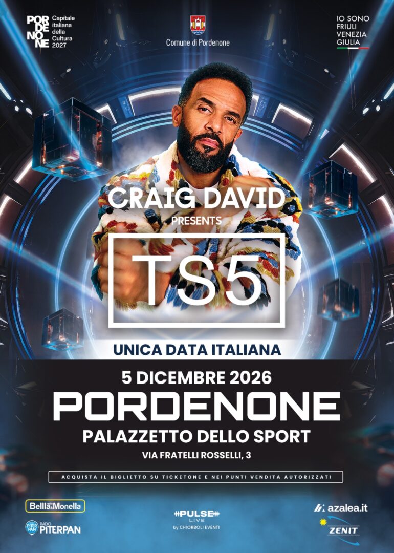 Craig David in concerto a Pordenone sabato 5 dicembre 2026